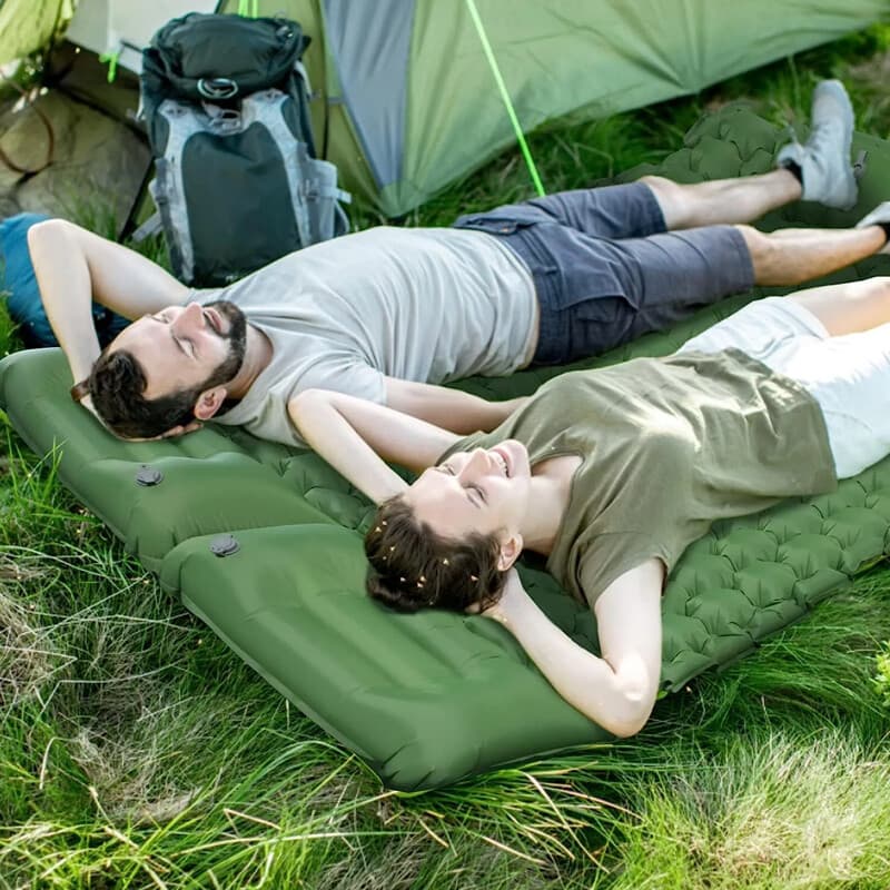Inflatable Double Camping Mattress with Pillow