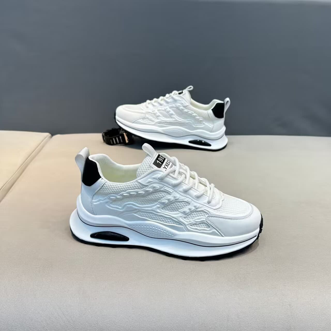 White Mesh Lace-Up Sneakers — Lightweight & Versatile