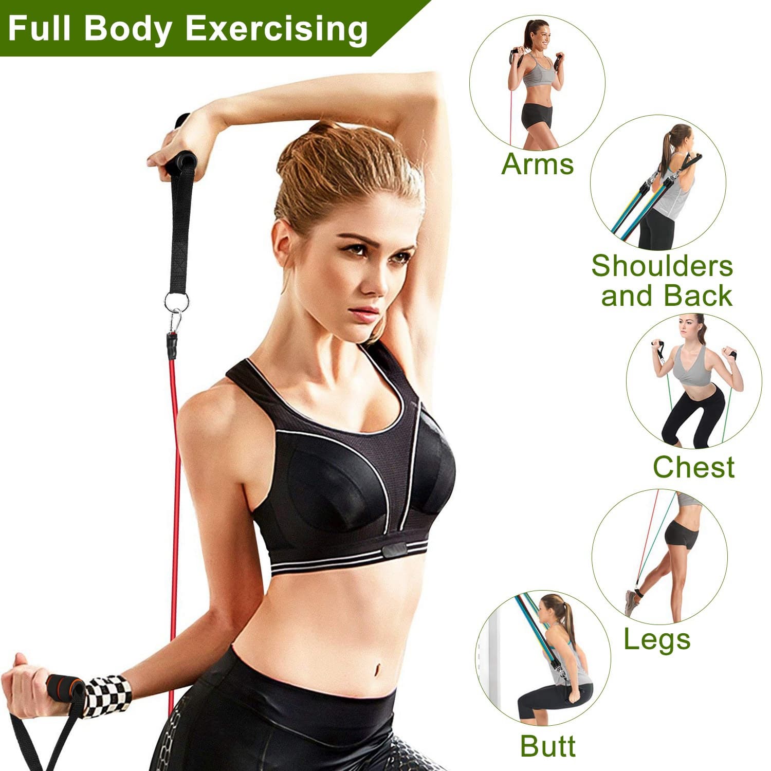 11-Piece Resistance Band Set with Door Anchor & Handles